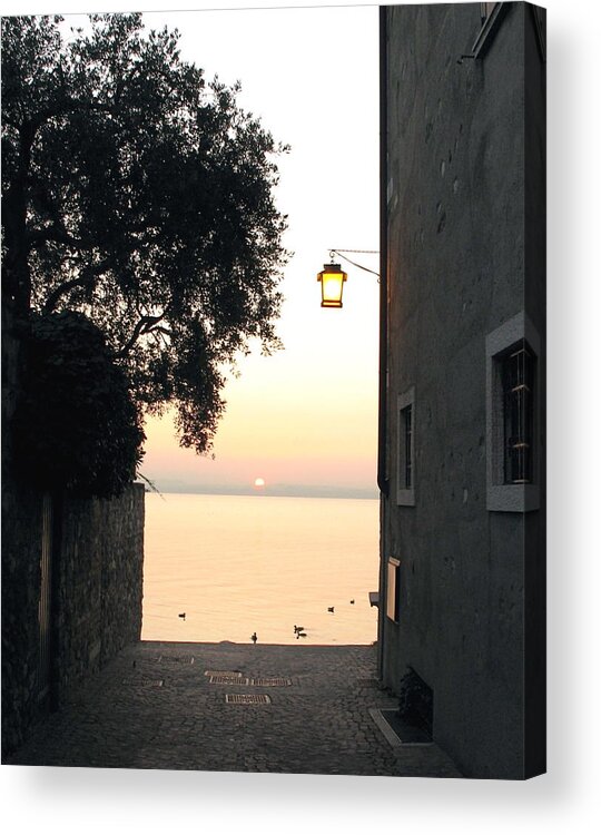 Lake Garda Acrylic Print featuring the photograph Sunrise over Lake Garda by Vikki Bouffard