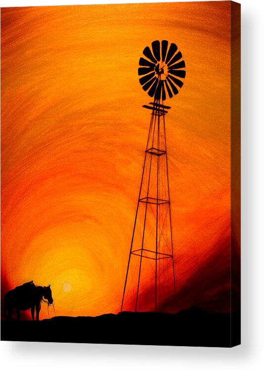 Sunset Acrylic Print featuring the painting Sunset by J Vincent Scarpace