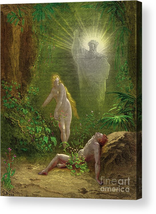 Dore Acrylic Print featuring the painting The Creation of Eve by Gustave Dore