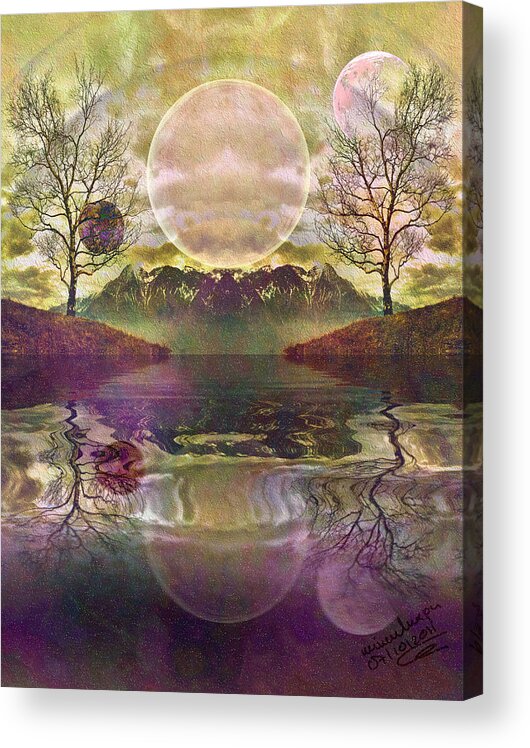 Dawn Acrylic Print featuring the digital art The Mystery of Dawn by Mimulux Patricia No