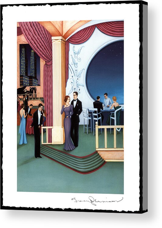 New York Night Club Acrylic Print featuring the painting The Nine O'Clock Club by Tracy Dennison