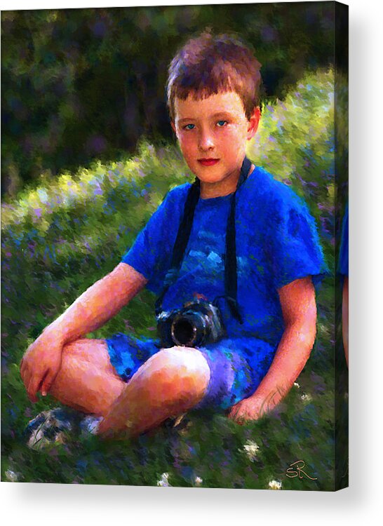 Child Acrylic Print featuring the painting The Photographer by Suni Roveto