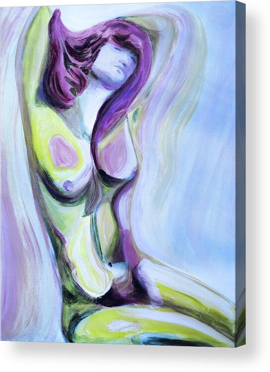 Nude Acrylic Print featuring the painting The Redhead by Diana Cox