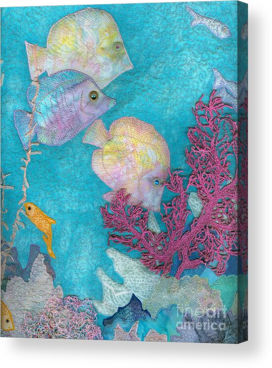 Aquatic Acrylic Print featuring the tapestry - textile Underwater Splendor III by Denise Hoag
