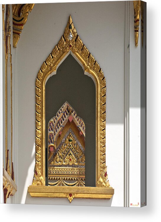 Bangkok Acrylic Print featuring the photograph Wat Yannawa Center Pavilion Window DTHB064 by Gerry Gantt