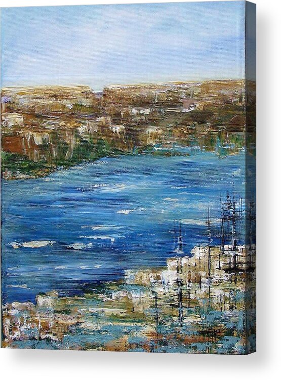 Landscape In Acrylics Acrylic Print featuring the painting Water Way by Elaine Booth-Kallweit