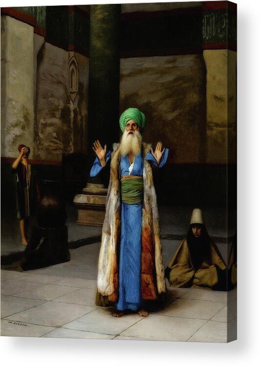 Painting Acrylic Print featuring the painting A Sultan At Prayer #1 by Mountain Dreams
