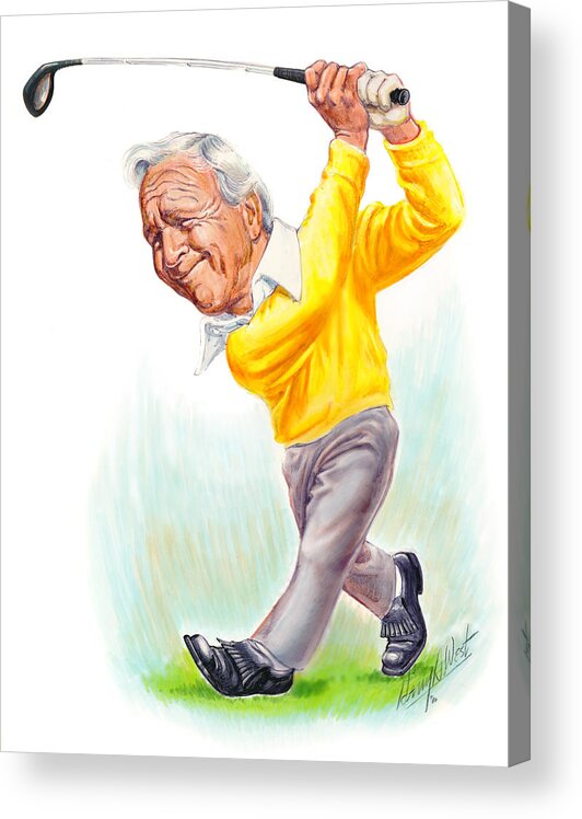 Arnie Acrylic Print featuring the drawing Arnie by Harry West