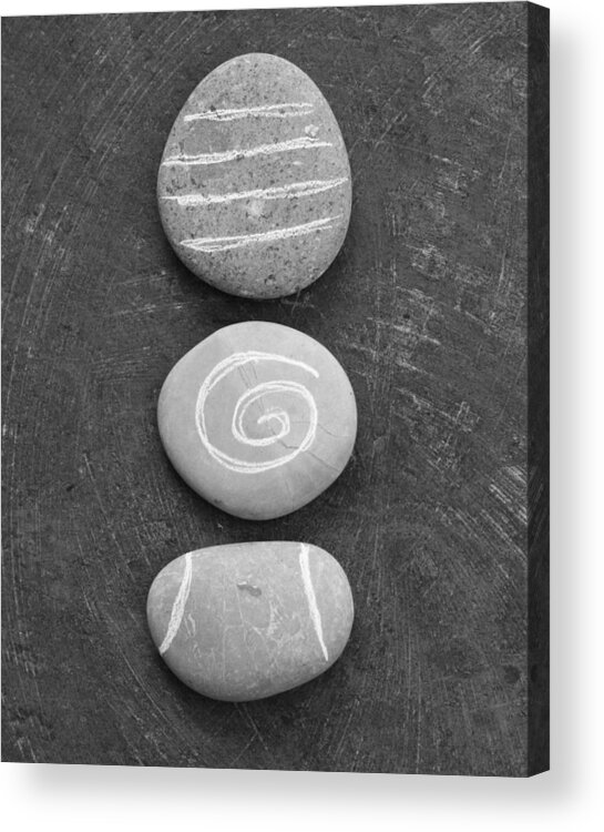 Stones Acrylic Print featuring the mixed media Balance by Linda Woods
