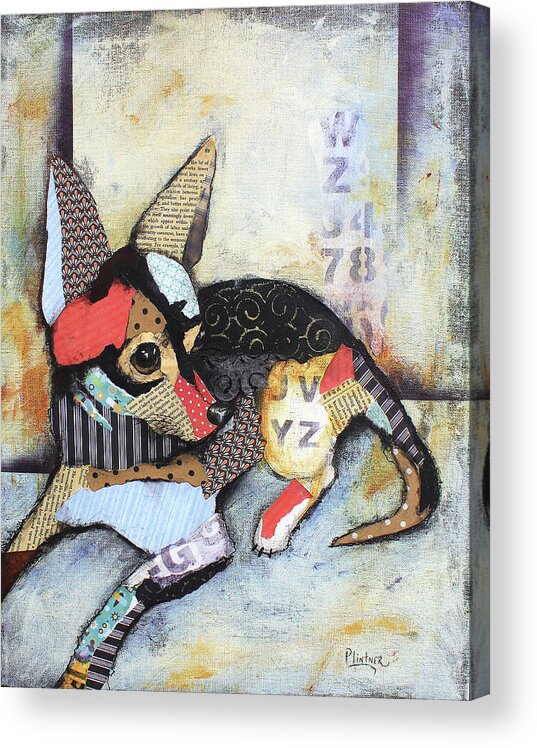 Chihuahua Acrylic Print featuring the mixed media Chihuahua #1 by Patricia Lintner