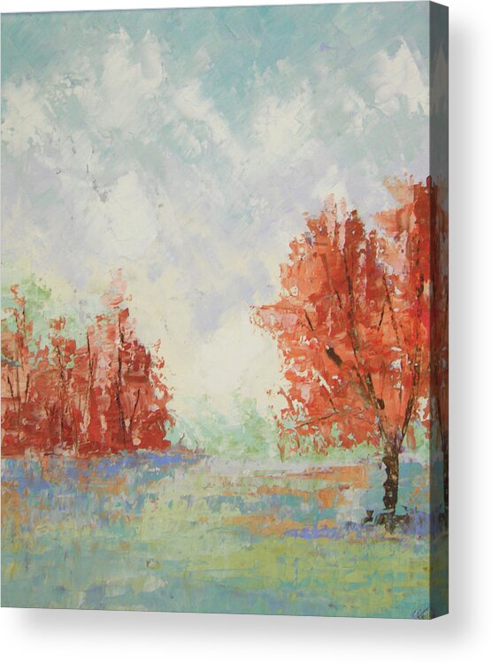  Landscape Acrylic Print featuring the painting Fall in Provence #1 by Frederic Payet