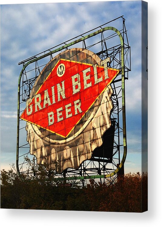 Minneapolis Acrylic Print featuring the photograph Grain Belt Beer Sign by Jim Hughes