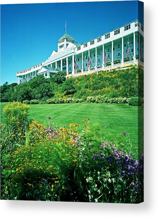 Grand Hotel From Tea Garden Acrylic Print featuring the photograph Grand Hotel from Tea Garden #1 by Kris Rasmusson