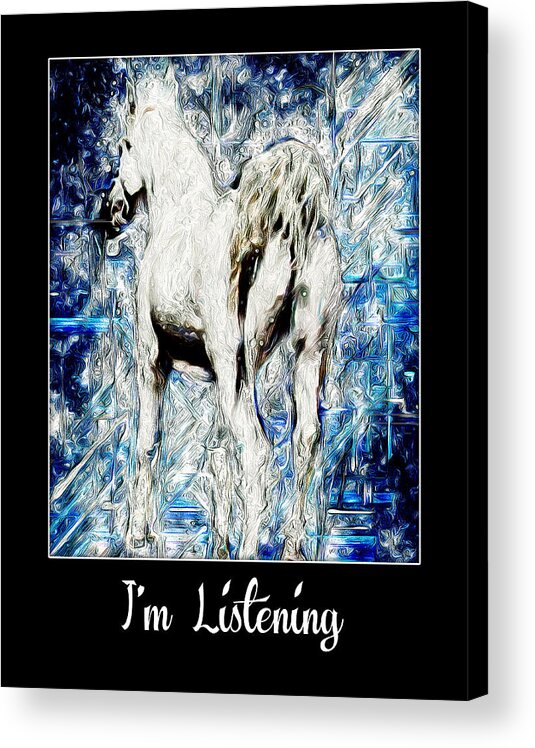 Athletics Acrylic Print featuring the digital art I'm Listening #1 by Janice OConnor