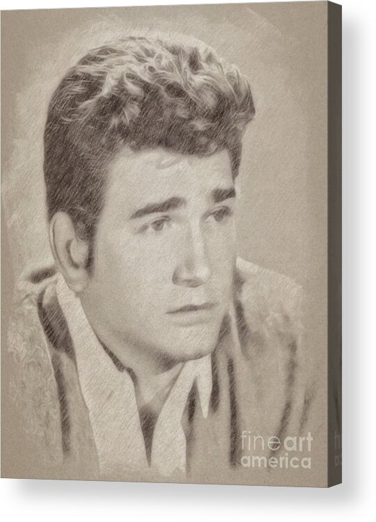 Cinema Acrylic Print featuring the drawing Michael Landon, Actor, Little House on the Prairie #1 by Esoterica Art Agency