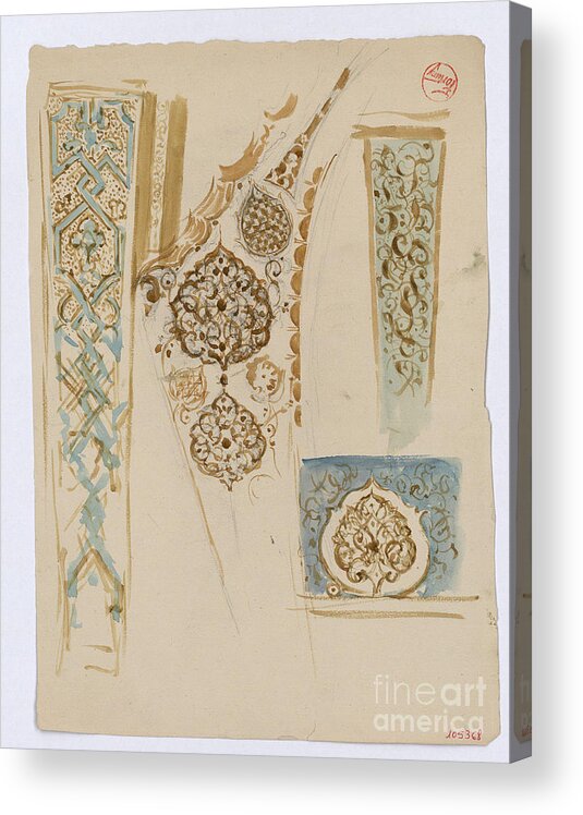 Maria Fortuny Acrylic Print featuring the painting Muslim-style decoration #2 by MotionAge Designs