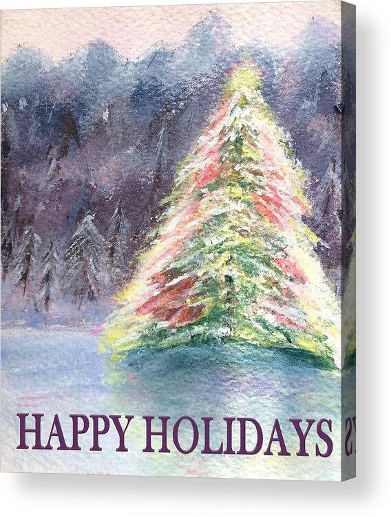 Christmas Tree Acrylic Print featuring the painting Oh Christmas Tree by Deborah Naves