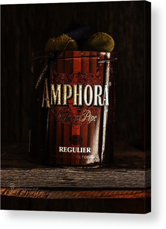Antique Acrylic Print featuring the photograph Old Tobacco Can #1 by Fred Denner