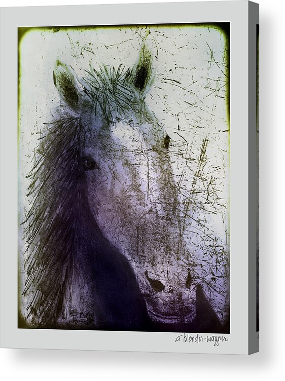 Horse Acrylic Print featuring the digital art Portrait Of A Horse #1 by Arline Wagner