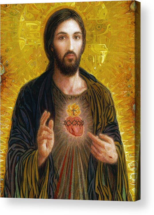 Christ Acrylic Print featuring the painting Sacred Heart of Jesus by Smith Catholic Art