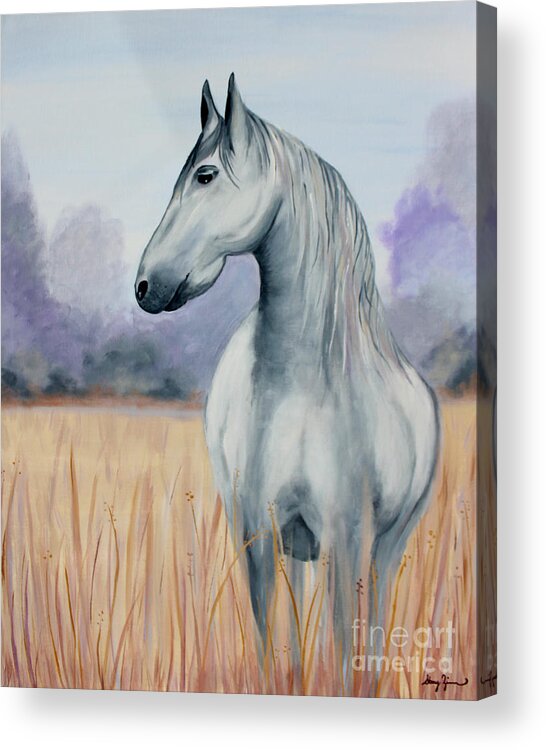 Horse Acrylic Print featuring the painting Solemn Spirit #1 by Stacey Zimmerman