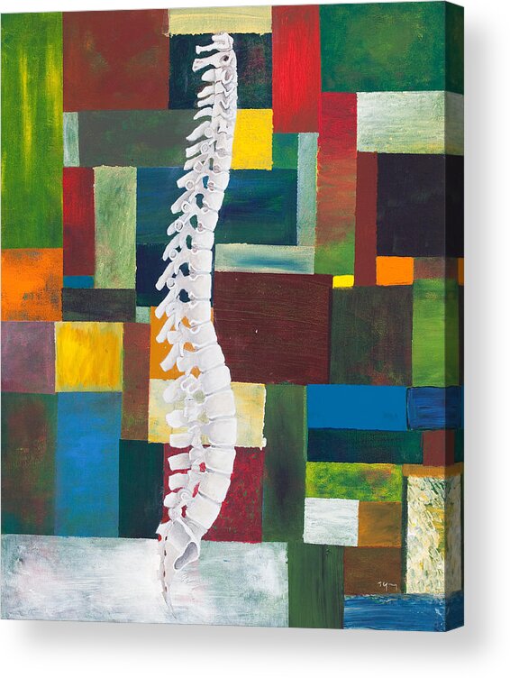 Chiropractic Acrylic Print featuring the painting Spine by Sara Young