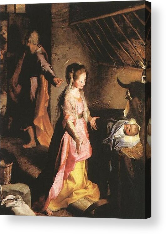 Nativity Acrylic Print featuring the painting The Nativity by Federico Barocci