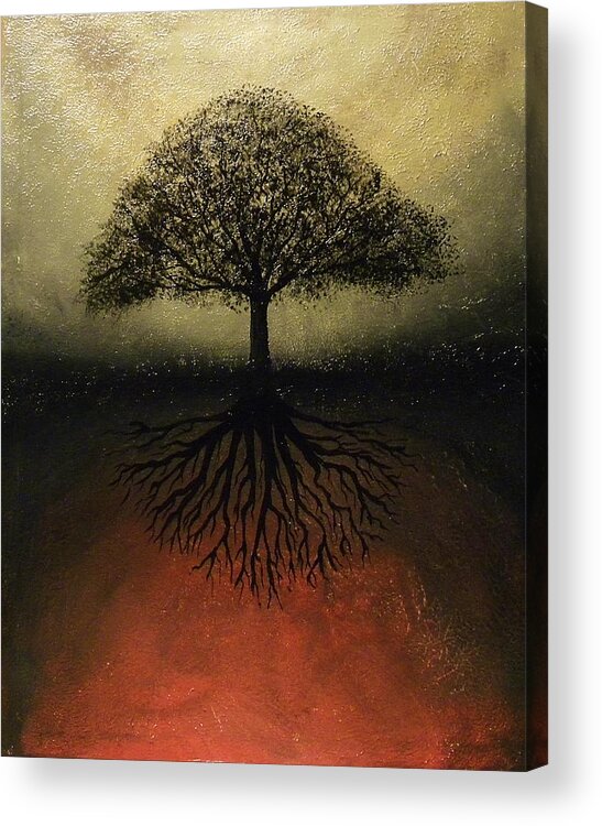 Tree Acrylic Print featuring the painting The Tree of Life #2 by Edwin Alverio