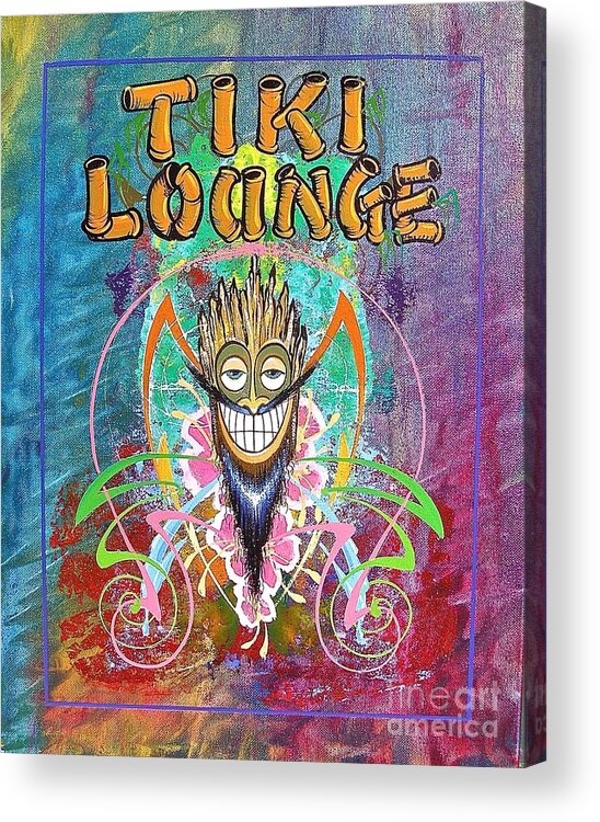 Tiki Lounge Acrylic Print featuring the painting Tiki Lounge #1 by Alan Johnson
