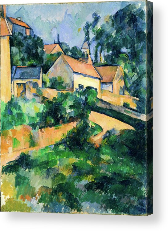 Paul Cezanne Acrylic Print featuring the painting Turning Road at Montgeroult #3 by Paul Cezanne