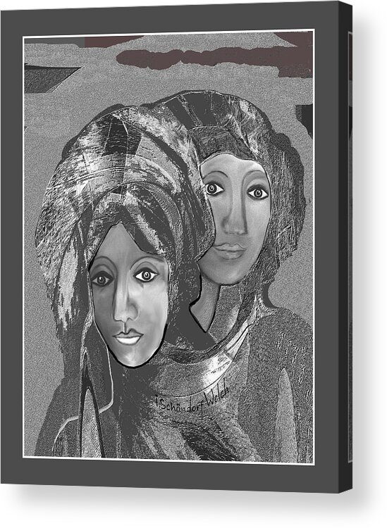 1667 Acrylic Print featuring the digital art 1667 - The Sisters by Irmgard Schoendorf Welch