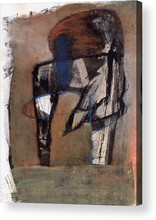 Painting Acrylic Print featuring the pastel Abstract Figure in Landscape #2 by JC Armbruster