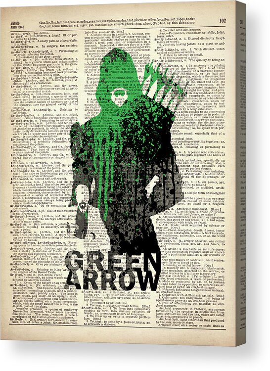 Superheroes Acrylic Print featuring the painting Green Arrow #2 by Art Popop