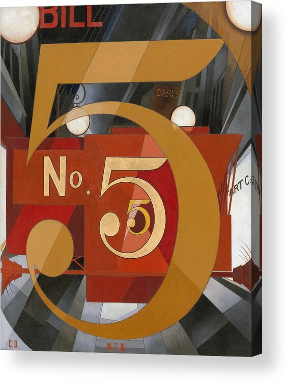 Luck Acrylic Print featuring the painting I Saw The Figure 5 In Gold #2 by Charles Demuth