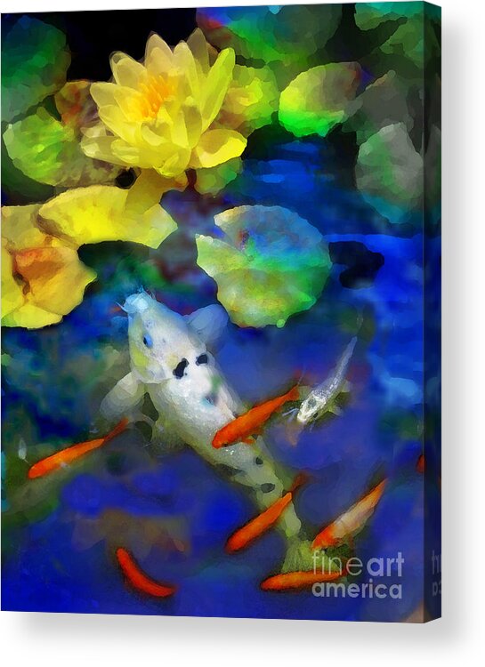 Koi Acrylic Print featuring the photograph Last rays of the sun #2 by Gina Signore