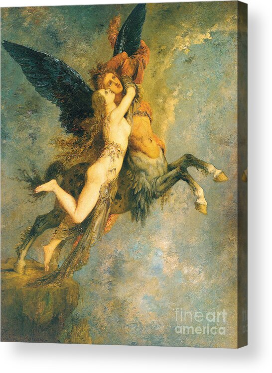 The Chimera Acrylic Print featuring the painting The Chimera by Gustave Moreau