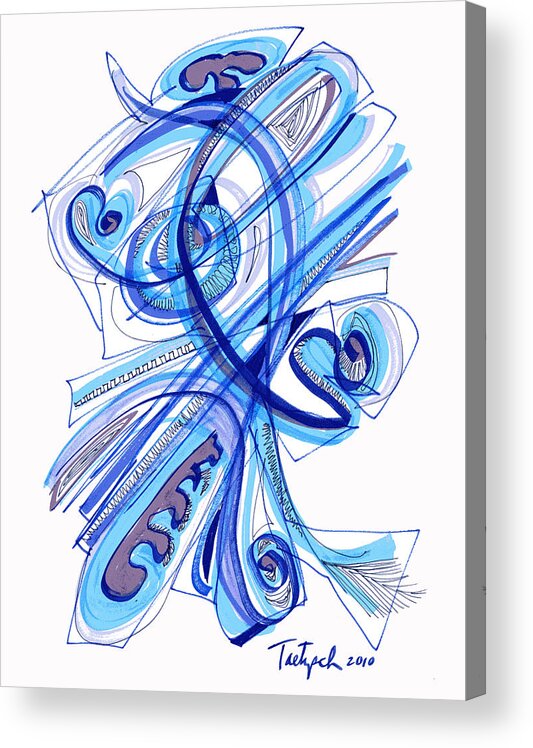 Abstract Acrylic Print featuring the drawing 2010 Drawing Four by Lynne Taetzsch