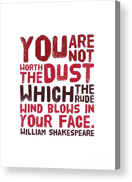 William Acrylic Print featuring the digital art William Shakespeare, Insults and Profanities #27 by Esoterica Art Agency