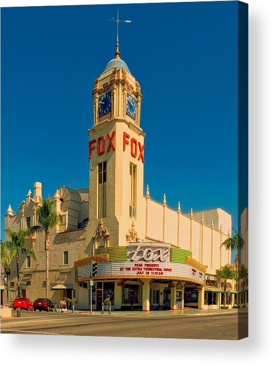 The Fox Theatre Acrylic Print featuring the photograph The Fox Theatre Of Bakersfield California #3 by Mountain Dreams