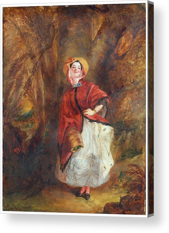 Dolly Varden (1842). William Powell Frith Acrylic Print featuring the painting William Powell Frith #3 by Dolly Varden