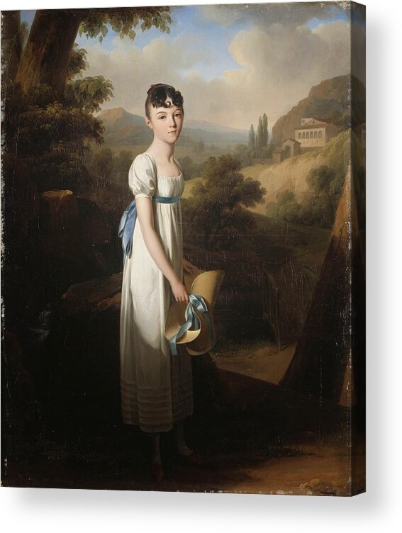 A Lady Acrylic Print featuring the painting A Lady #5 by MotionAge Designs