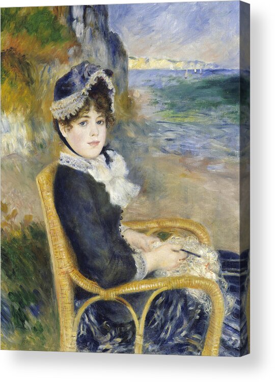 Renoir Acrylic Print featuring the painting By the Seashore by Pierre Auguste Renoir