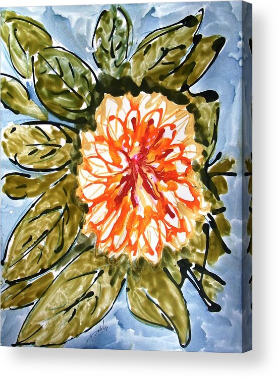 Abstract Acrylic Print featuring the painting Divine Flowers #6667 by Baljit Chadha