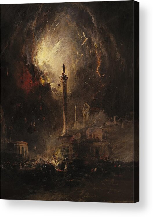 James Hamilton (american Acrylic Print featuring the painting The Last Days of Pompeii by James Hamilton