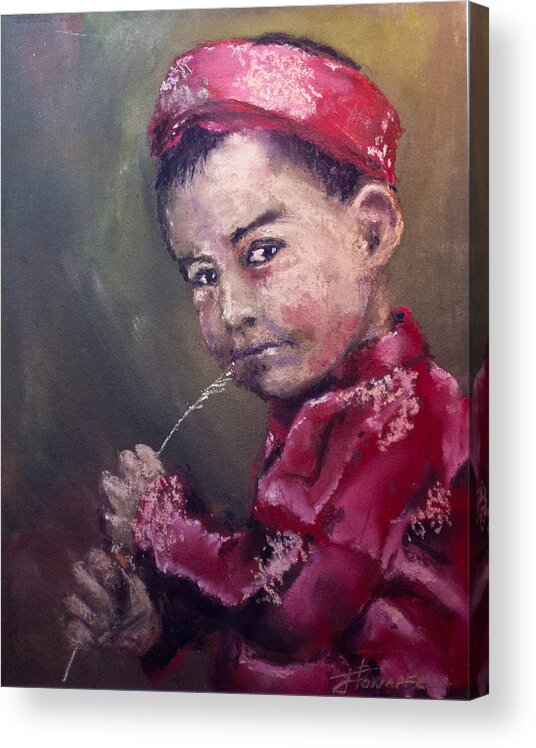 Vietnamese Acrylic Print featuring the pastel A Taste Of Royalty by Jim Fronapfel