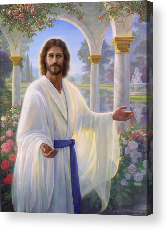 Jesus Acrylic Print featuring the painting Abide With Me by Greg Olsen