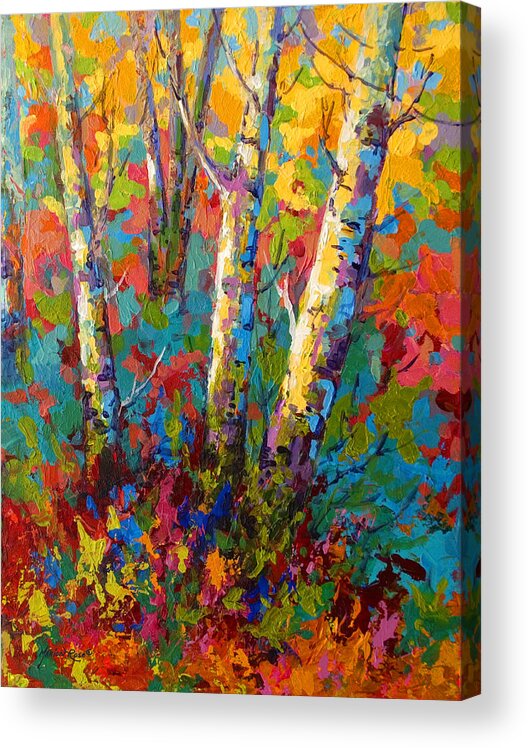 Trees Acrylic Print featuring the painting Abstract Autumn II by Marion Rose
