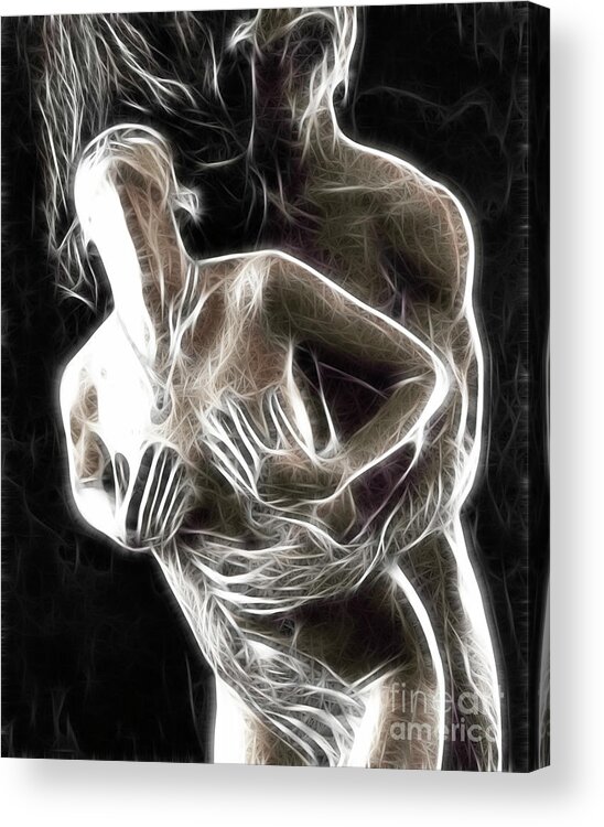 Sex Acrylic Print featuring the photograph Abstract digital artwork of a couple making love by Maxim Images Exquisite Prints