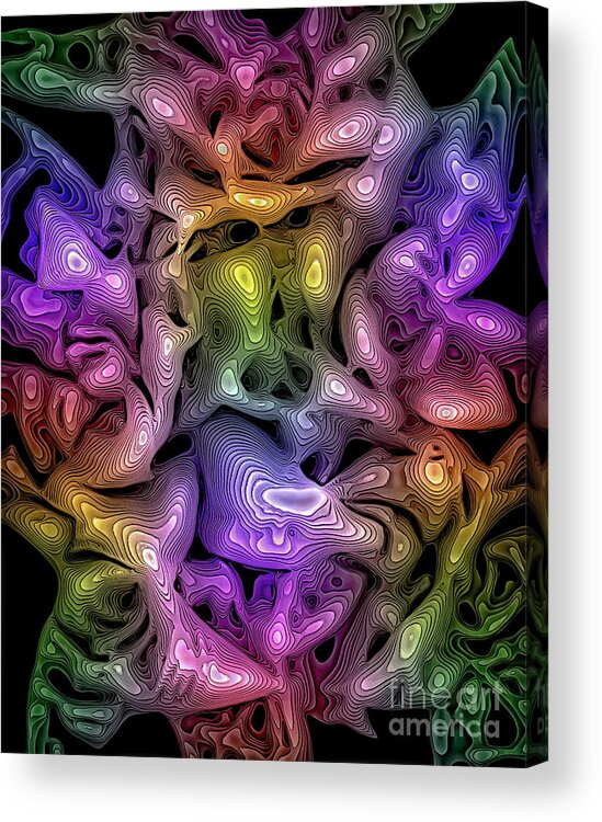 Abstract Acrylic Print featuring the digital art Abstract Leaves by Walt Foegelle