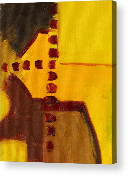 Large Yellow Abstract Painting Acrylic Print featuring the painting Abstract No 1 by Nancy Merkle